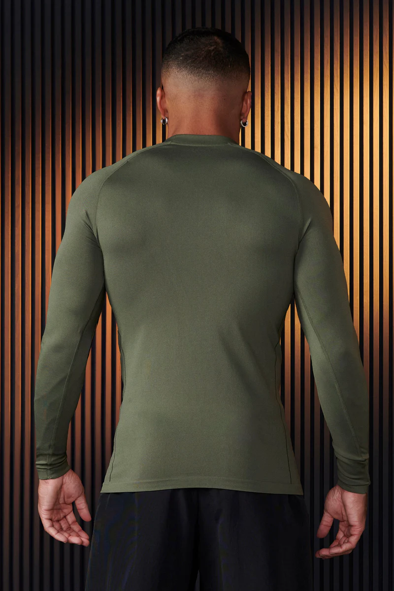 Superhero Compression Longsleeves-Olive Green
