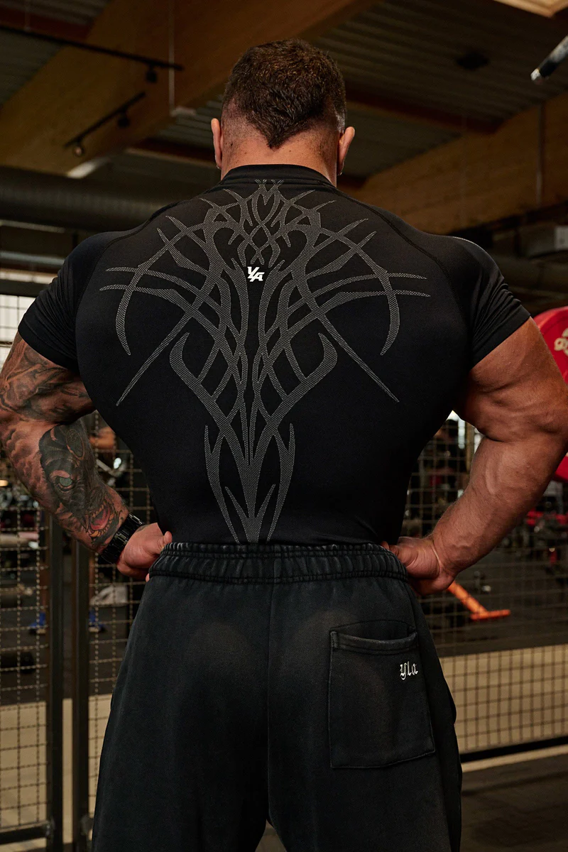 Gothic Compression Tees-Black/Grey