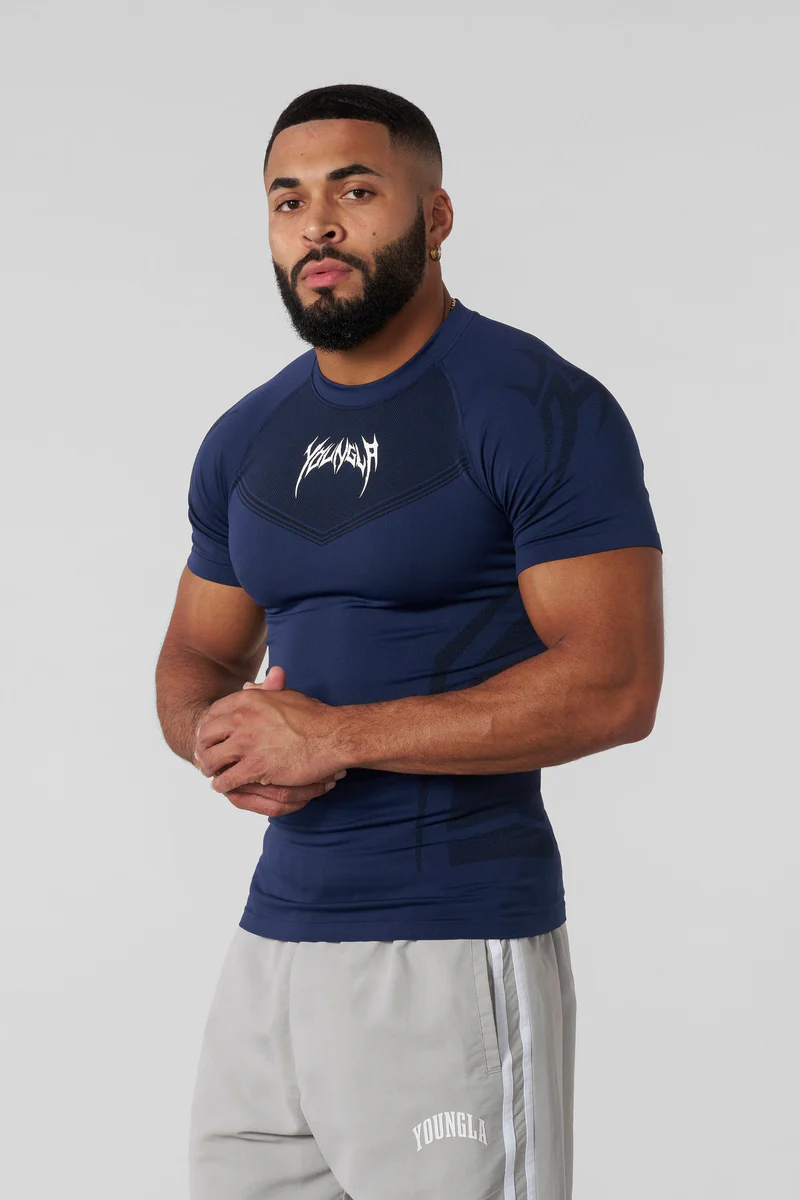 Warrior Compression Tees-Navy