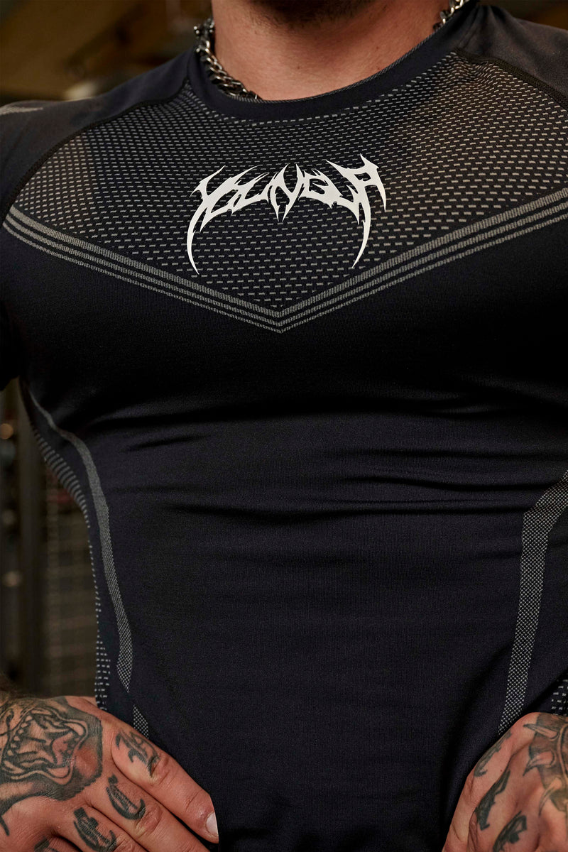 Warrior X Compression Tees-Black/Grey