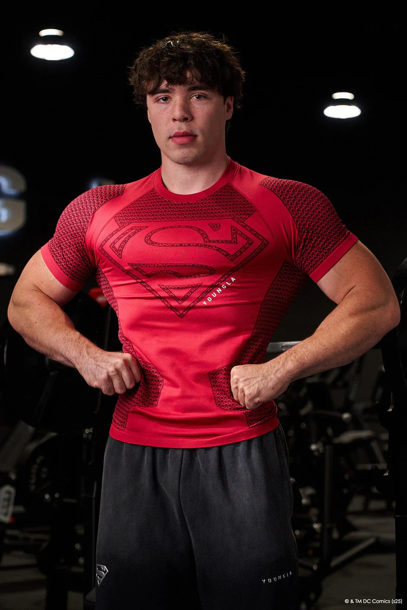 Superman Compression Tees-Red