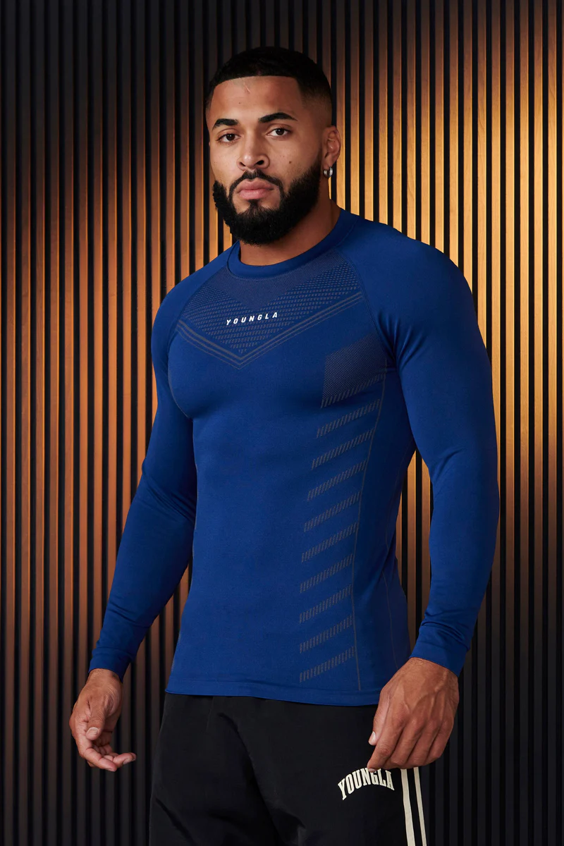 Superhero Compression Longsleeves-Dark Blue