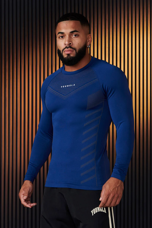 Superhero Compression Longsleeves-Dark Blue