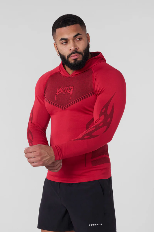 Warrior Compression Hoodies-Red