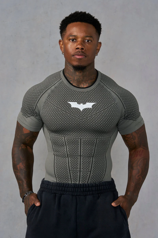 Batman Compression Tees-Grey Green