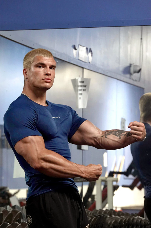 SuperVillain Compression Tees-Navy