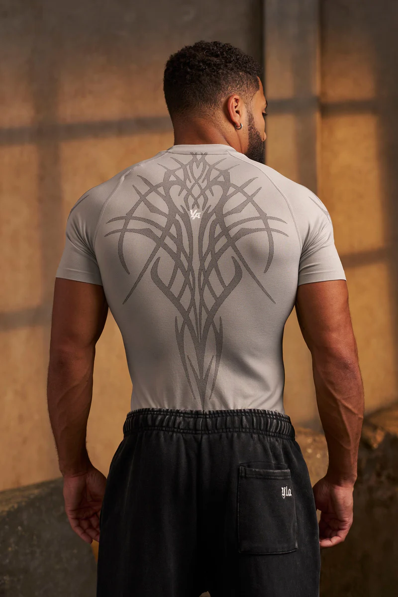 Gothic Compression Tees-Grey