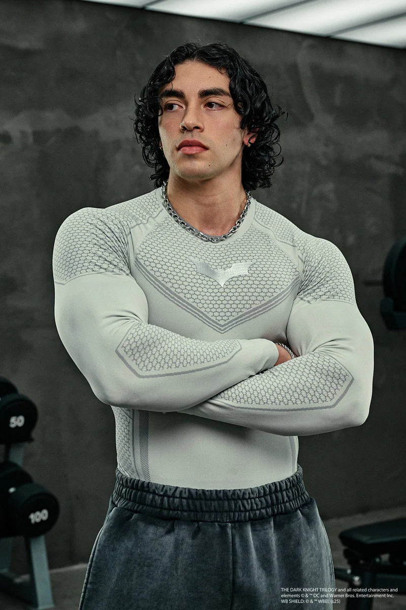 Batman Compression Longsleeves-Off-White