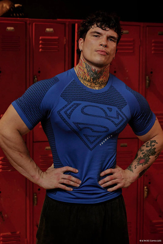 Superman Compression Tees-Blue