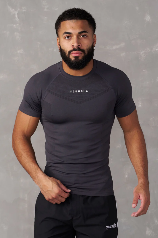 SuperVillain Compression Tees-Charcoal