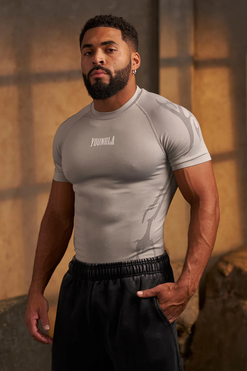 Gothic Compression Tees-Grey
