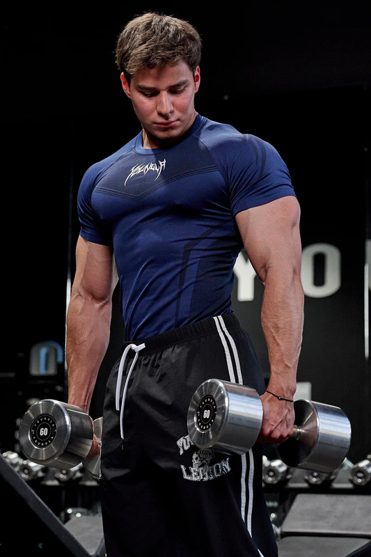 Warrior Compression Tees-Navy