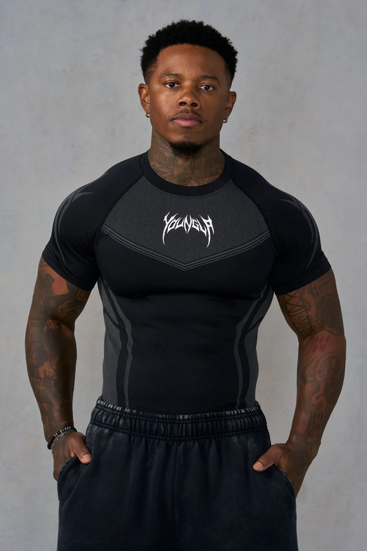 Warrior X Compression Tees-Black/Grey