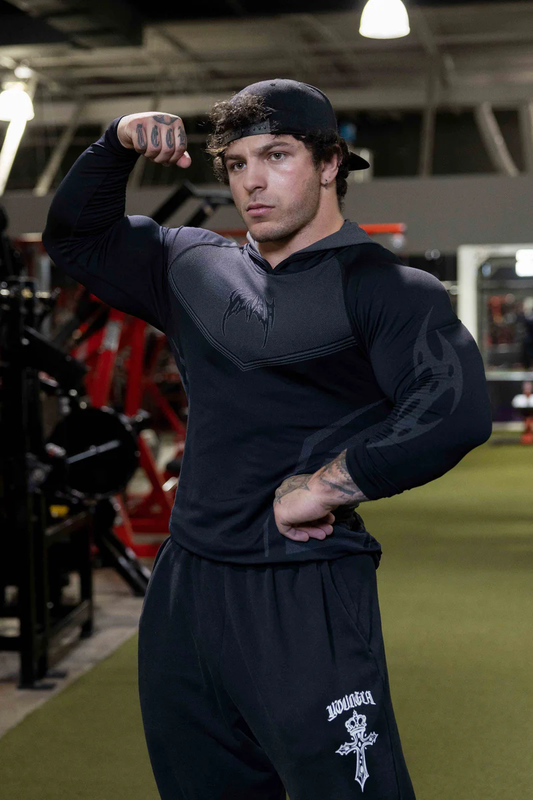 Warrior Compression Hoodies-Black